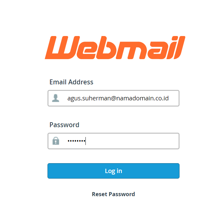 halaman login untuk masuk ke webmail.
