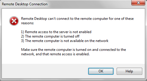 Tidak bisa akses remote desktop server